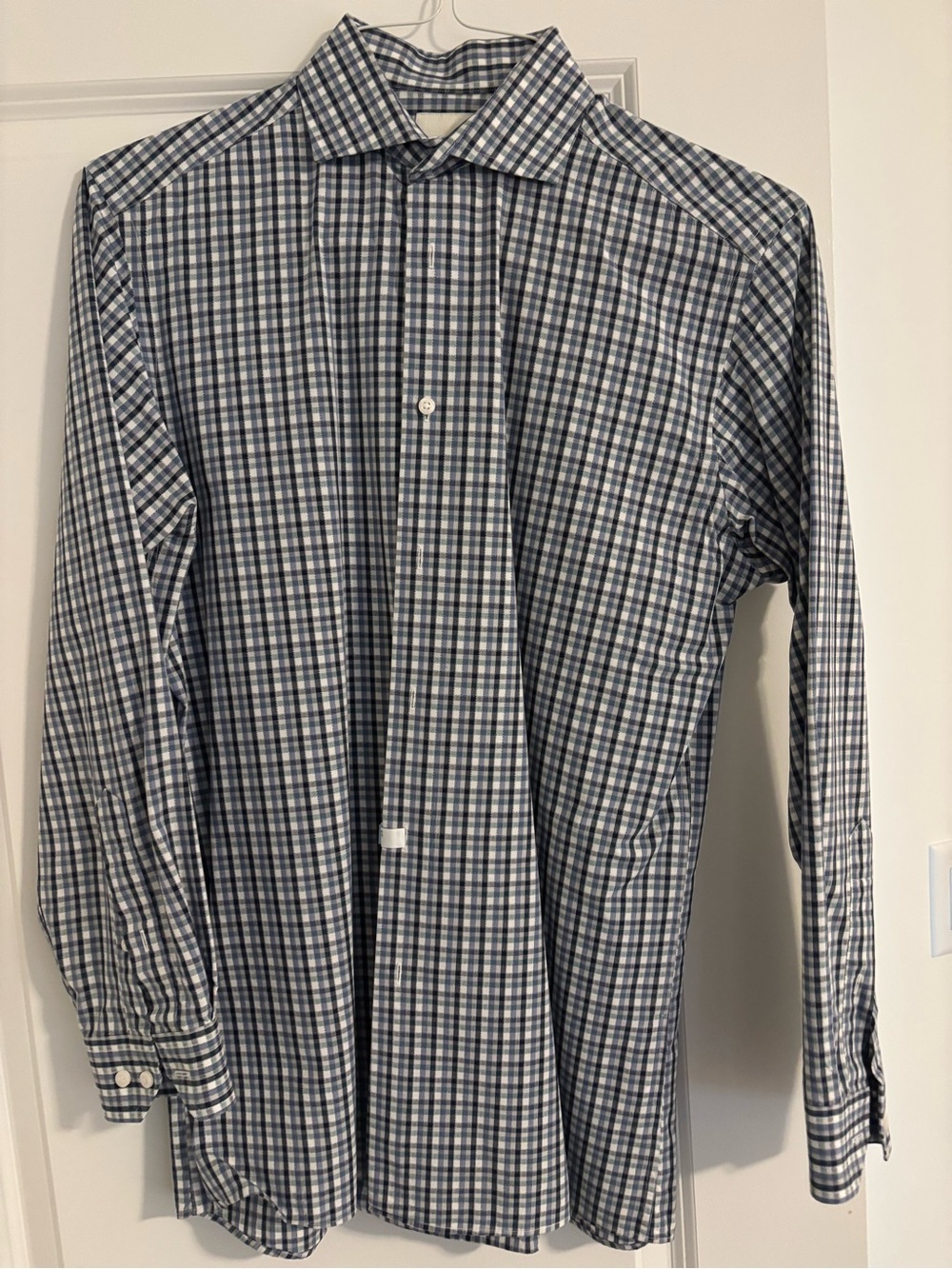 Ben Sherman Navy and White Check Dress Shirt